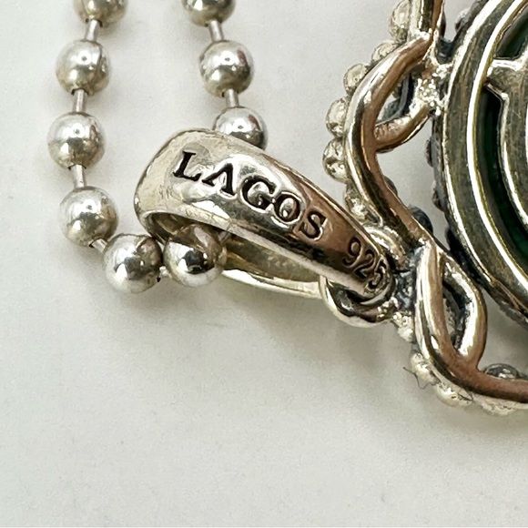 Lagos Caviar Malachite & silver Pendant Necklace - Picture 8 of 10